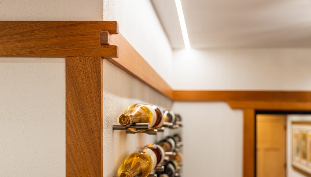 Wine room remodel with wood details by Sonoma County's Premier Firm for Custom Homes + Remodeling LEFF Design Build.