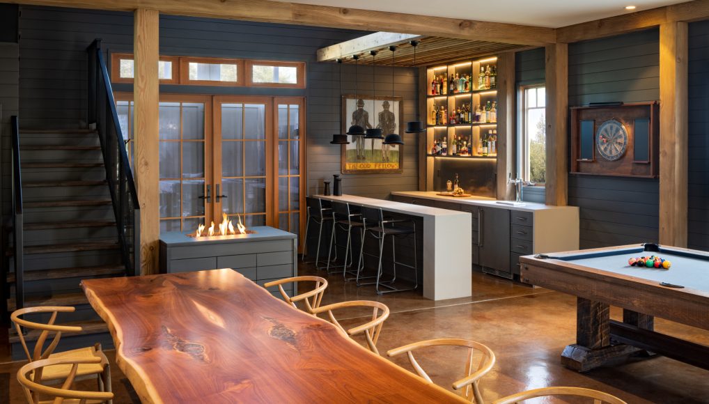 Custom remodel, pool table and place for entertaining, party barn, by Sonoma County's Premier Firm for Custom Homes + Remodeling LEFF Design Build.