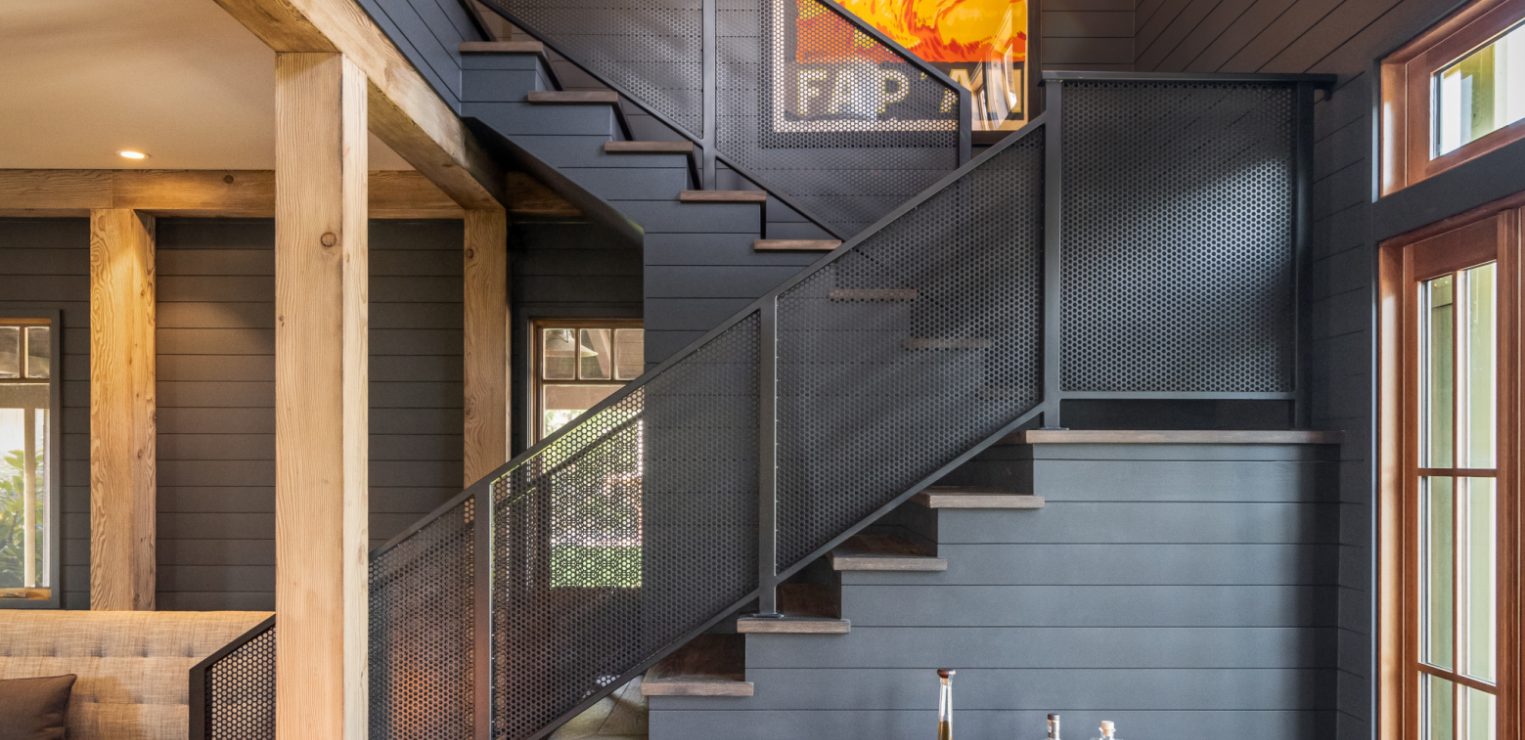 Two-story custom barn remodel featuring After of stairway by Sonoma County's Premier Firm for Custom Homes + Remodeling, LEFF Design Build.