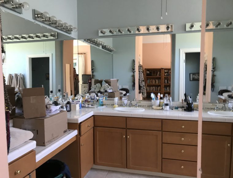 Existing, cramped, outdated bathroom ready for remodeling by Sonoma County's Premier Firm for Custom Homes + Remodeling LEFF Design Build.